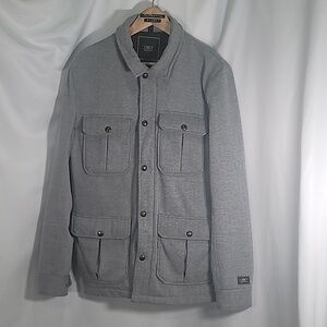 OBEY Tweed style Jacket Shacket Pockets Buttons Collar Lined